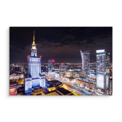 Obraz Na Płótnie Warszawa Nocą