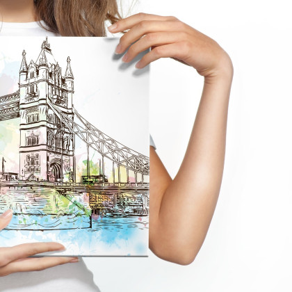 Obraz Na Płótnie Tower Bridge Malowany Akwarelą