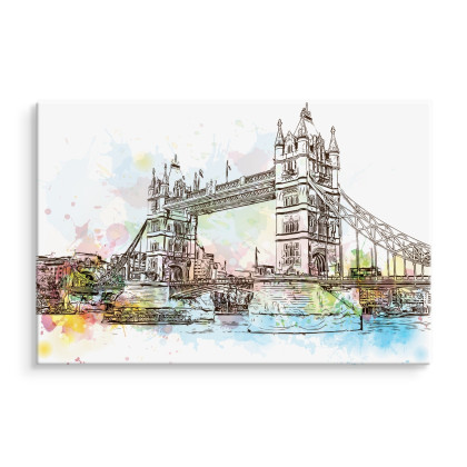 Obraz Na Płótnie Tower Bridge Malowany Akwarelą