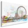 Obraz Na Płótnie London Eye Malowany Akwarelą