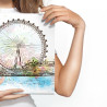 Obraz Na Płótnie London Eye Malowany Akwarelą