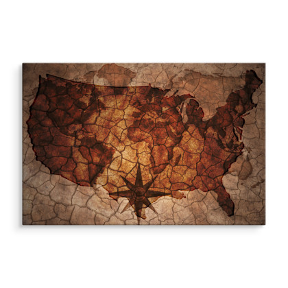 Obraz Na Płótnie Mapa Usa W Stylu Vintage