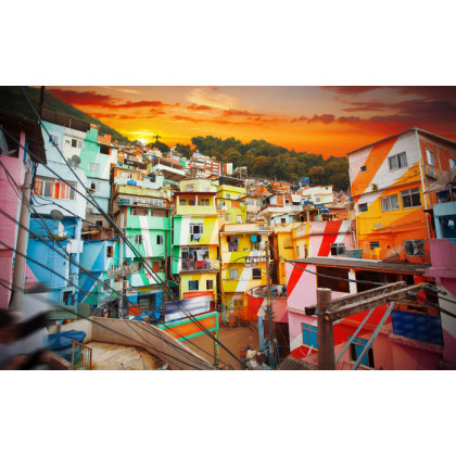 Obraz Wieloczęściowy Centrum Rio De Janeiro I Kolorowa Fawela