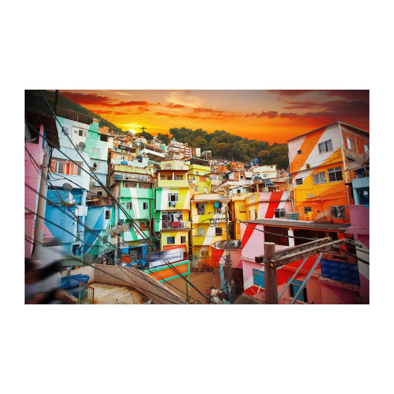 Obraz Wieloczęściowy Centrum Rio De Janeiro I Kolorowa Fawela