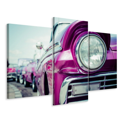 Obraz Wieloczęściowy Reflektor Auta W Stylu Retro Na Kubie
