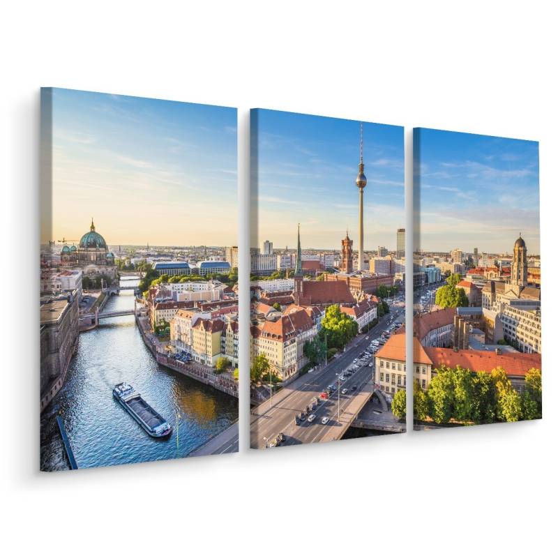 Obraz Wieloczęściowy Rzeka Sprewa I Panoramiczny Widok Berlina