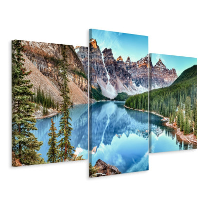 Obraz Wieloczęściowy Jezioro Moraine W Parku Narodowym Banff, Kanada