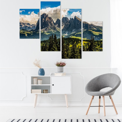 Obraz Wieloczęściowy Widok Włoskich Dolomitów 3D