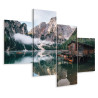 Obraz Wieloczęściowy Domek Nad Włoskim Jeziorem Braies 3D