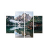 Obraz Wieloczęściowy Domek Nad Włoskim Jeziorem Braies 3D
