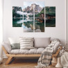 Obraz Wieloczęściowy Domek Nad Włoskim Jeziorem Braies 3D
