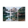 Obraz Wieloczęściowy Domek Nad Włoskim Jeziorem Braies 3D