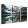 Obraz Wieloczęściowy Domek Nad Włoskim Jeziorem Braies 3D