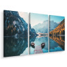 Obraz Wieloczęściowy Jezioro Braies We Włoskich Dolomitach 3D