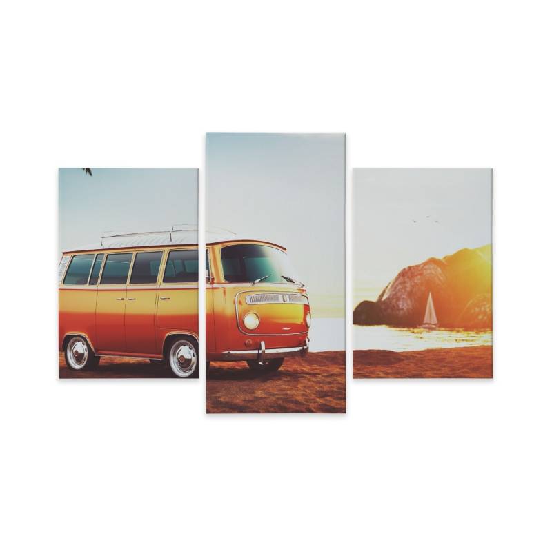 Obraz Wieloczęściowy Retro Samochód Na Plaży