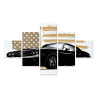 Obraz Wieloczęściowy Amerykański Muscle Car Z Flagą Usa W Tle