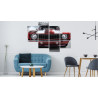 Obraz Wieloczęściowy Czerwony Muscle Car W Garażu