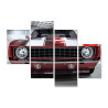 Obraz Wieloczęściowy Czerwony Muscle Car W Garażu
