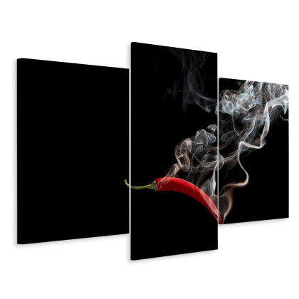 Obraz Wieloczęściowy Czerwone Chili Z Dymem