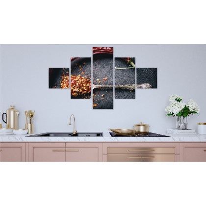 Obraz Wieloczęściowy Suszone Papryczki Chili