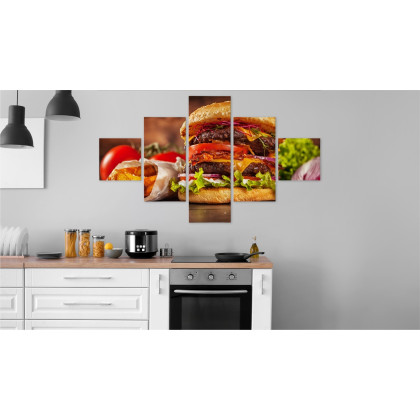 Obraz Wieloczęściowy Domowy Hamburger