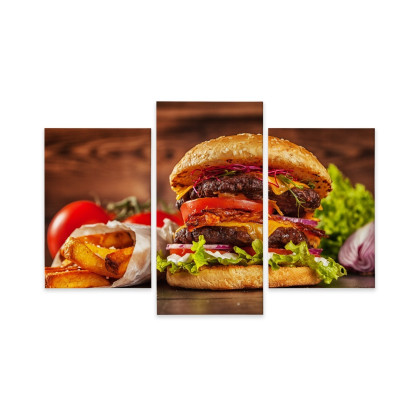 Obraz Wieloczęściowy Domowy Hamburger