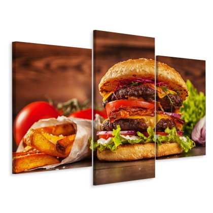 Obraz Wieloczęściowy Domowy Hamburger