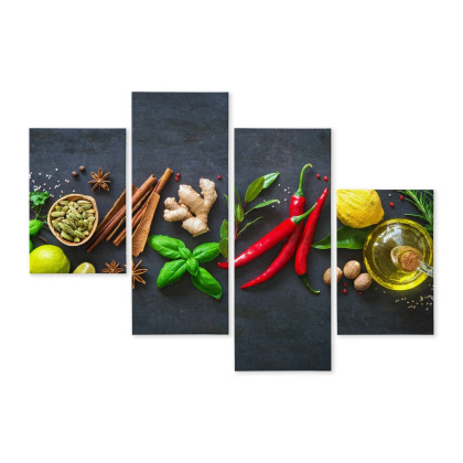 Obraz Wieloczęściowy Świeże Aromatyczne Przyprawy