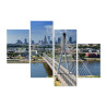 Obraz Wieloczęściowy Most Z Panoramą Warszawy W Tle