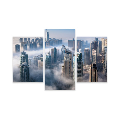 Obraz Wieloczęściowy Panorama Miasta Dubaj We Mgle