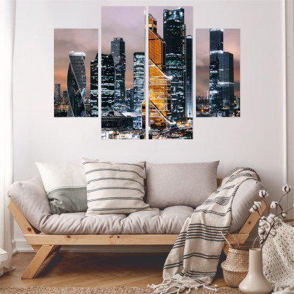 Obraz Wieloczęściowy Panorama Centrum Moskwy I Drapaczy Chmur