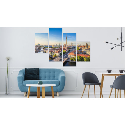 Obraz Wieloczęściowy Szprewa I Panorama Berlina