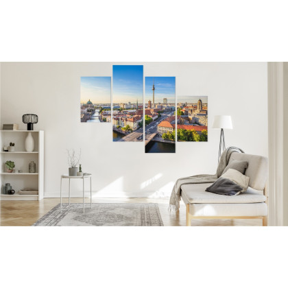 Obraz Wieloczęściowy Szprewa I Panorama Berlina