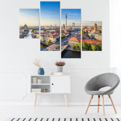 Obraz Wieloczęściowy Szprewa I Panorama Berlina
