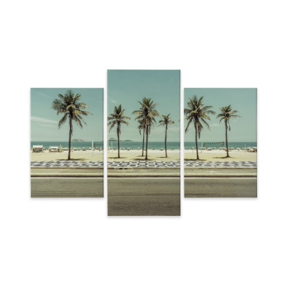 Obraz Wieloczęściowy Palmy Na Plaży Ipanema W Rio De Janeiro