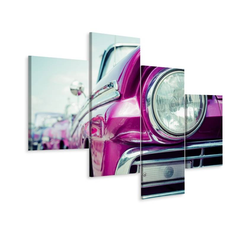 Obraz Wieloczęściowy Reflektor Samochodowy W Stylu Retro Na Kubie