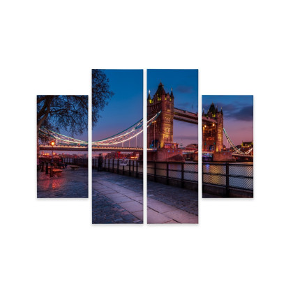 Obraz Wieloczęściowy Tower Bridge W Londynie O Zachodzie Słońca