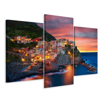 Obraz Wieloczęściowy Miasto Manarola We Włoszech