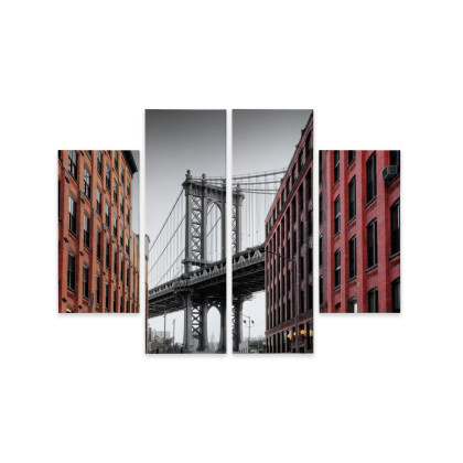Obraz Wieloczęściowy Widok Na Most Manhattan Bridge Z Ulicy Washington Street