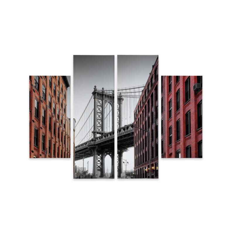 Obraz Wieloczęściowy Widok Na Most Manhattan Bridge Z Ulicy Washington Street