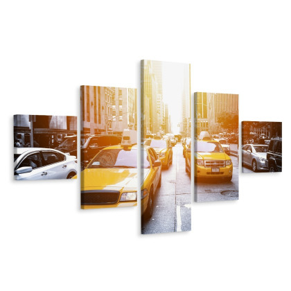 Obraz Wieloczęściowy Taxi W Słońcu Nyc
