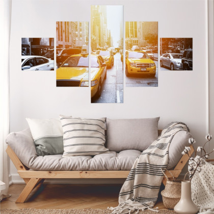 Obraz Wieloczęściowy Taxi W Słońcu Nyc