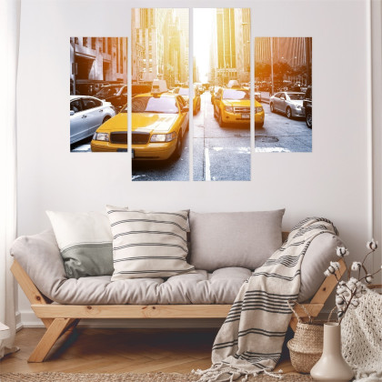 Obraz Wieloczęściowy Taxi W Słońcu Nyc