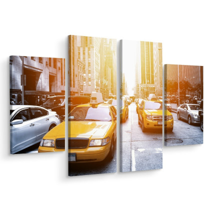 Obraz Wieloczęściowy Taxi W Słońcu Nyc