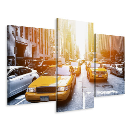 Obraz Wieloczęściowy Taxi W Słońcu Nyc
