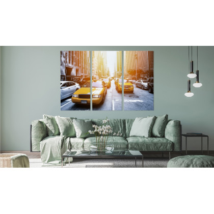 Obraz Wieloczęściowy Taxi W Słońcu Nyc