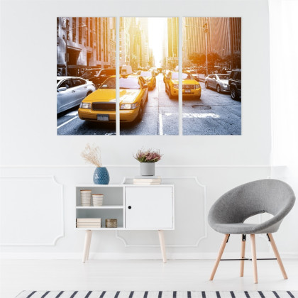 Obraz Wieloczęściowy Taxi W Słońcu Nyc
