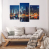 Obraz Wieloczęściowy Panoramiczny Widok Na Manhattan Nocą