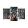 Obraz Wieloczęściowy Jeleń I Dwie Łanie W Lesie
