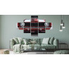 Obraz Wieloczęściowy Czerwony Muscle Car W Garażu